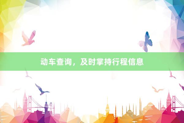 动车查询,及时掌持行程信息