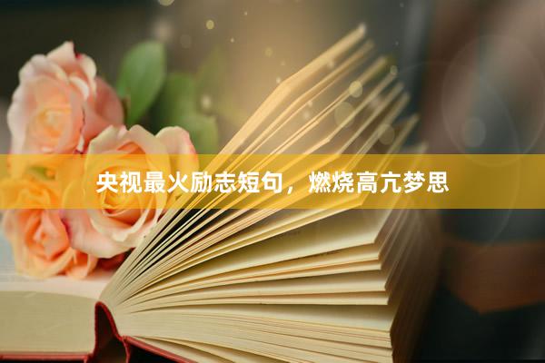 央视最火励志短句，燃烧高亢梦思